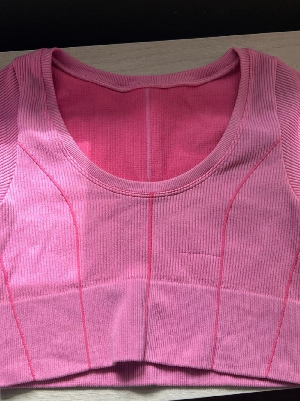 aerie Pink Ribbed Crop Tank